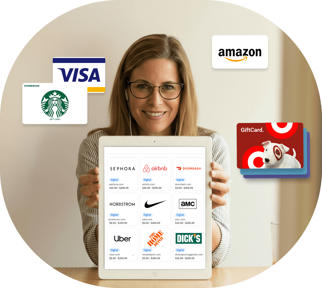 Teachers & Staff Choose Their Favorite Gift Cards Teacher choosing gift cards from multiple brands on a tablet